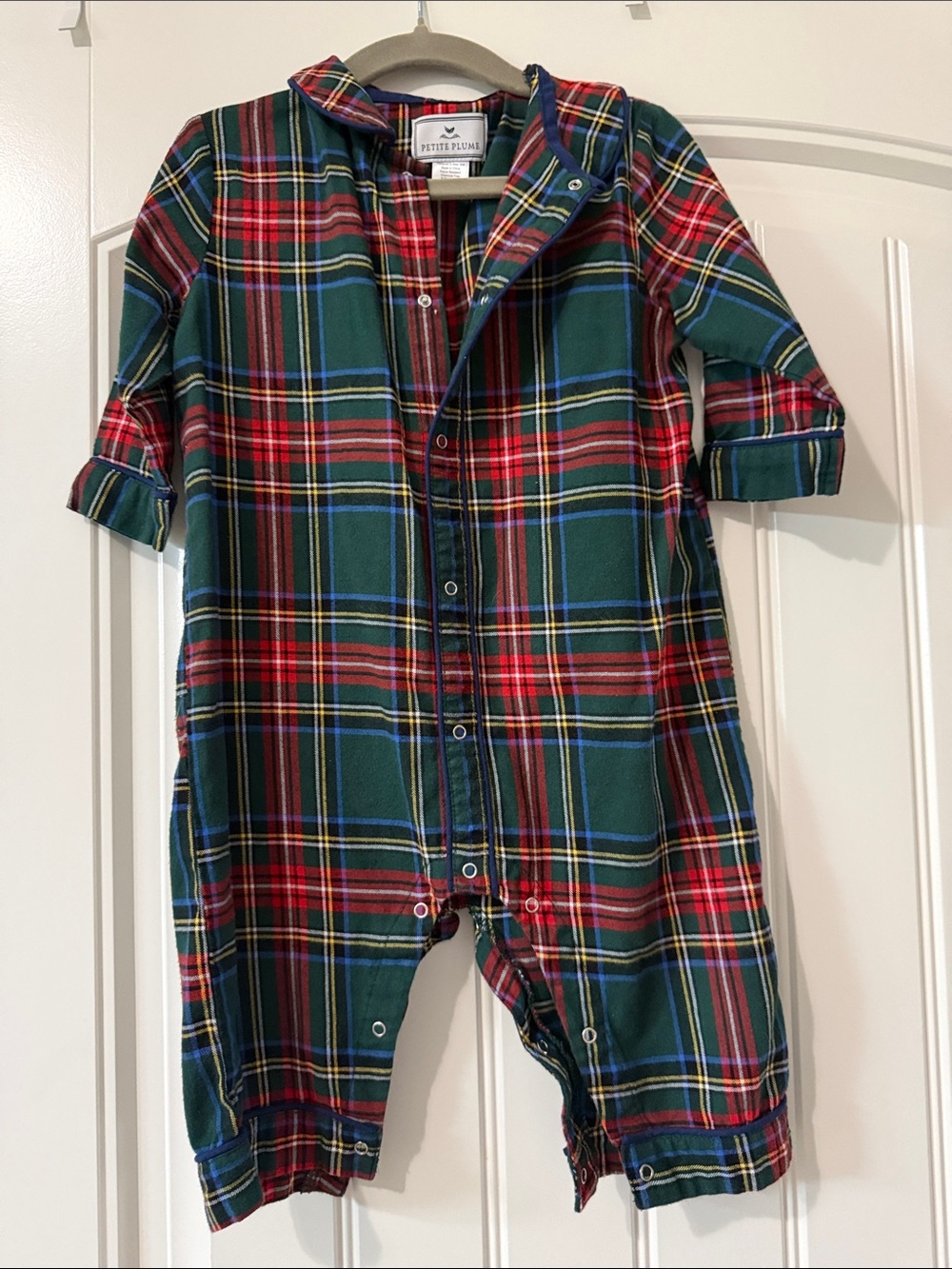 PETITE PLUME Tartan Plaid Baby One-Piece